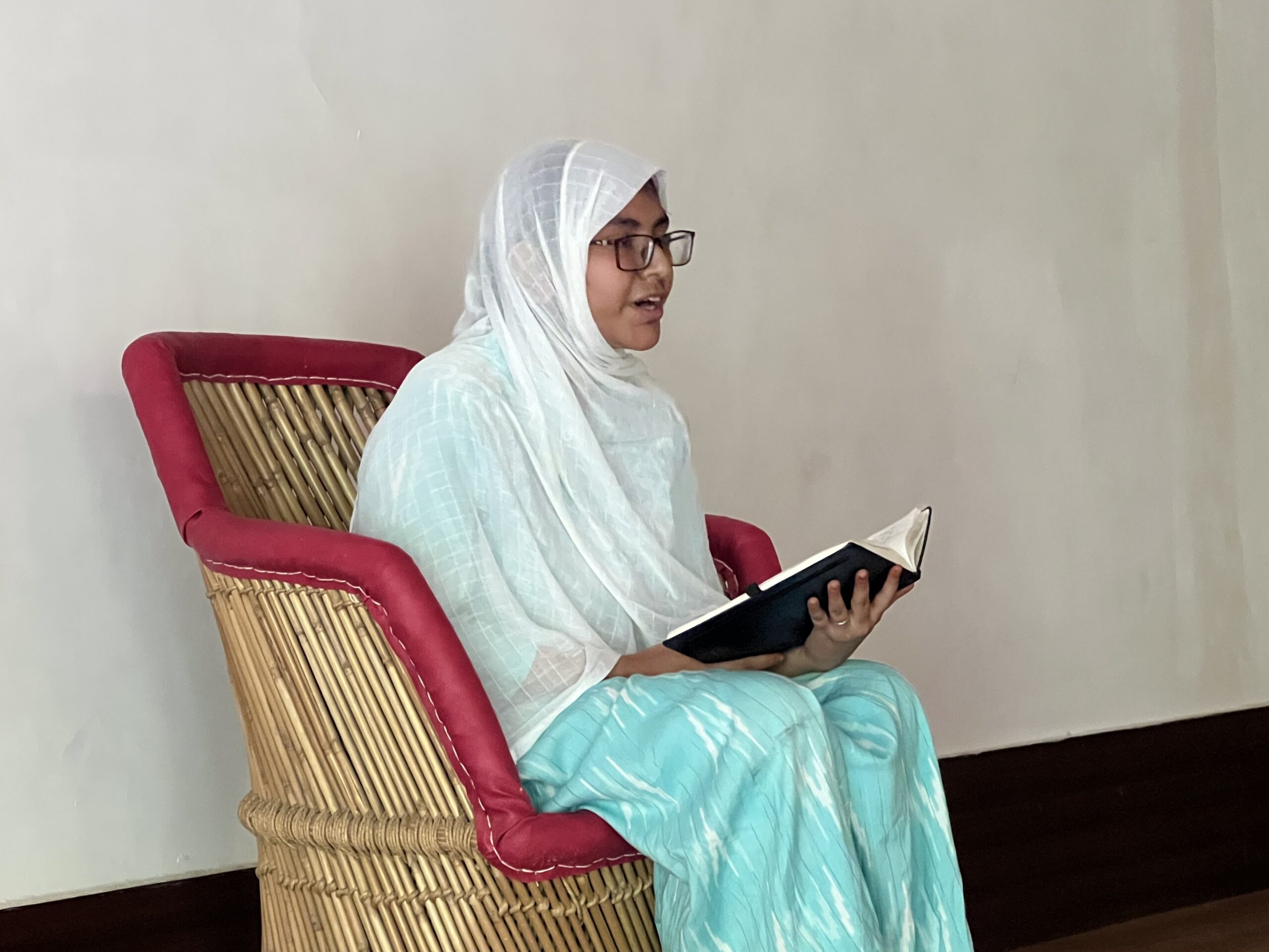 Sabiha Reads@Zorba Writing Retreat 2003. Behind the Scenes. Photo: Lakhmi