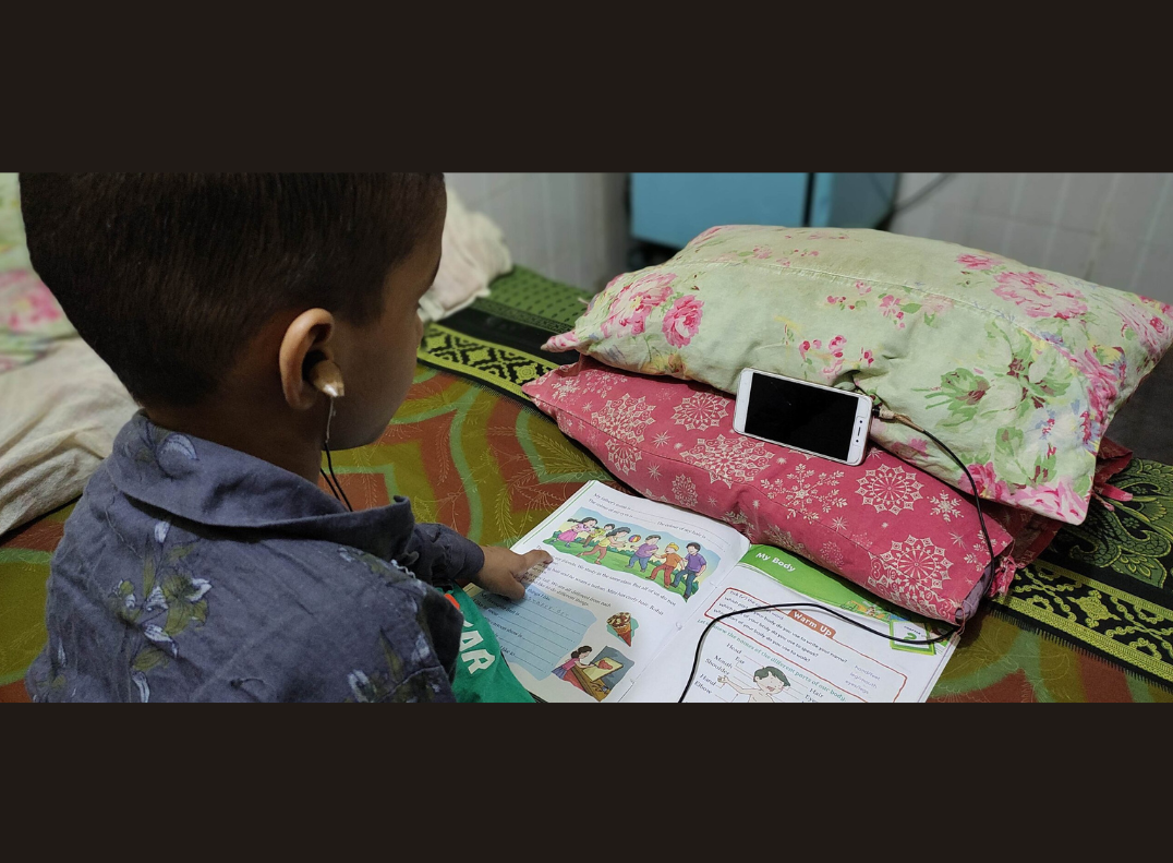 A small boy attends an online class during the lockdown. Dakshinpuri, New Delhi. ©Ticketless-Travellers. A small boy attends an online class during the lockdown. Dakshinpuri, New Delhi. ©Ticketless-Travellers.