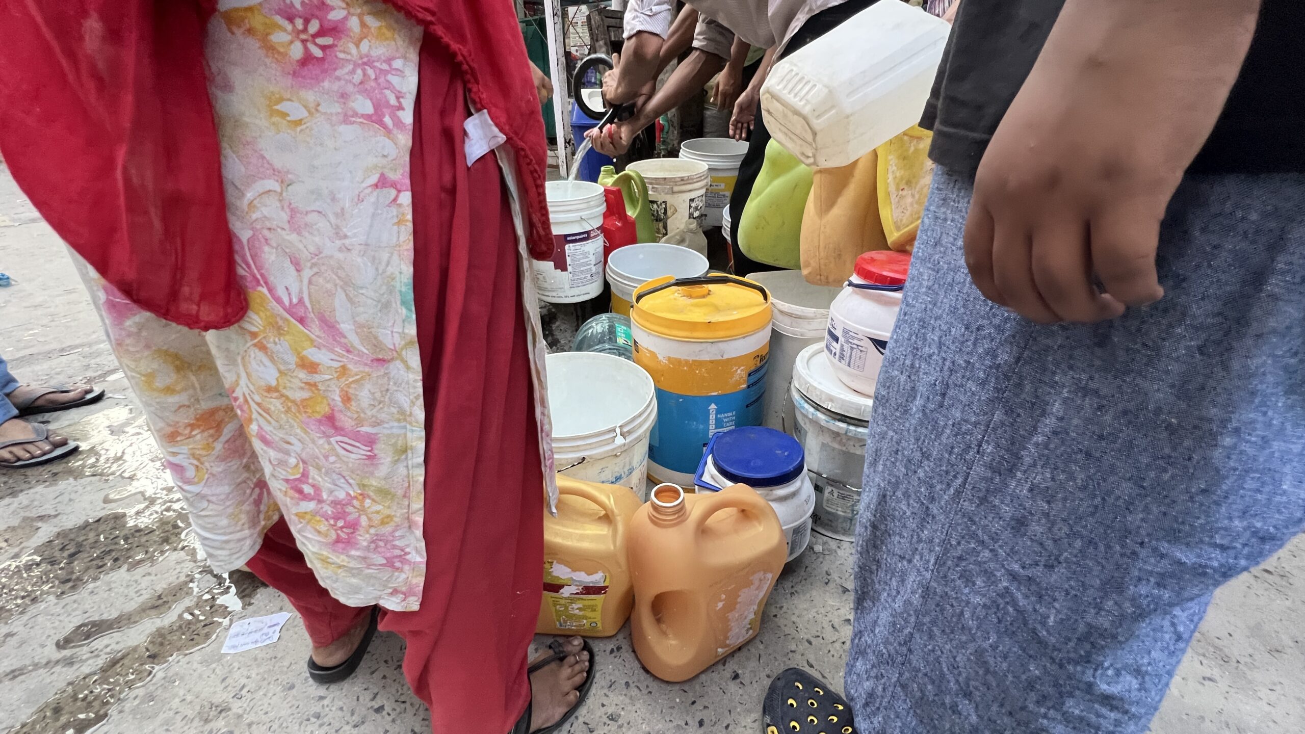 Lining up to fill water becomes the most important task of the day for women, especially during the summers. Lining up to fill water becomes the most important task of the day for women, especially during the summers.