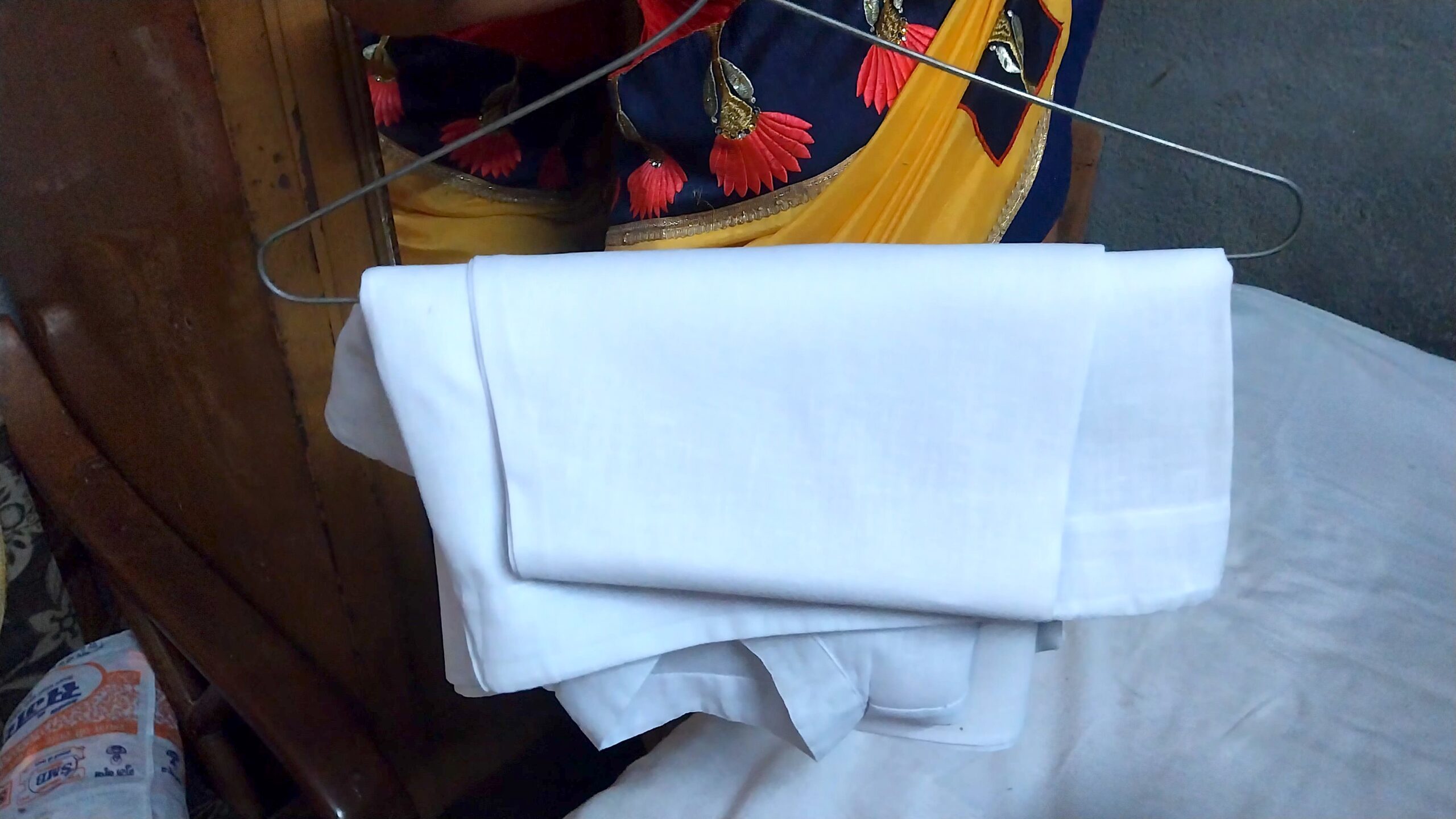 Gayatri took special care to keep her husband’s white kurtas away from all stains and grease. Gayatri took special care to keep her husband’s white kurtas away from all stains and grease.